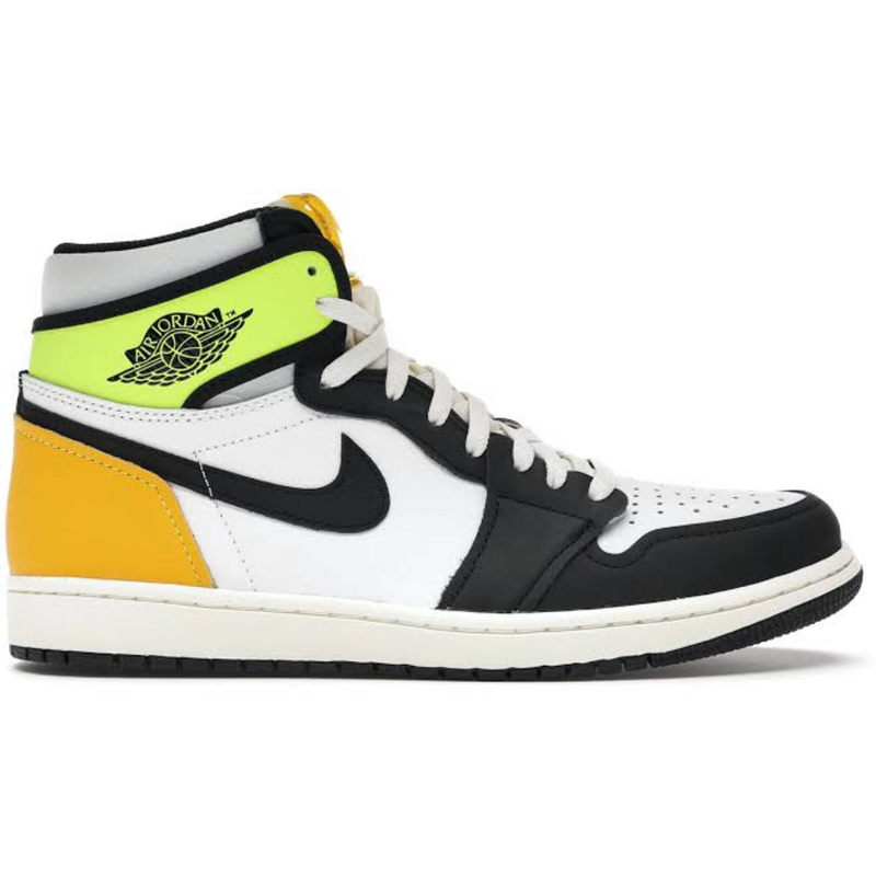 Jordan 1 Retro High White Black Volt University Gold