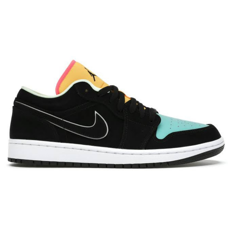 Jordan 1 Low Black Aurora Green Laser Orange