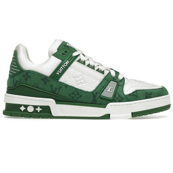 Louis Vuitton Trainer Green Monogram Denim White